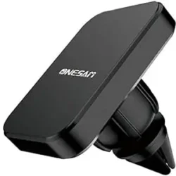 a black device with a white text