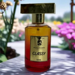 a bottle of perfume on a table BOULEVARD PREFUMES