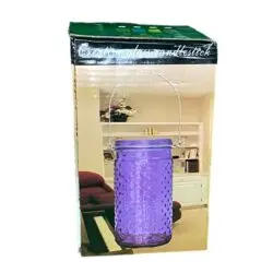a purple jar with a wire on it