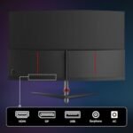 Great voell شاشة ألعاب مقاس 27 بوصة، 180 هرتز، FHD (1920×1080 بكسل)، HDR، 99% sRGB، FreeSync، مضادة للضوء الأزرق، قابلة للتثبيت على الحائط VESA، HDMI 2.0 وDP 1.4، قابلة للتعديل بالميل، شاشة كمبيوتر - Image 7
