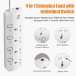 ⁦INFLUX Extension Cord with 4-Outlet - 5 Meter Multi Plug Extension Cable for Maximum Reach and Versatility - Power Strip with Universal Plug adapter and Heavy duty power Cord with 13A Fused plug. Buy Online at Best Price in UAE - Amazon.ae⁩ - الصورة ⁦6⁩