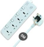 ⁦INFLUX Extension Cord with 4-Outlet - 5 Meter Multi Plug Extension Cable for Maximum Reach and Versatility - Power Strip with Universal Plug adapter and Heavy duty power Cord with 13A Fused plug. Buy Online at Best Price in UAE - Amazon.ae⁩ - الصورة ⁦2⁩