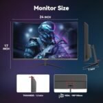 Great voell شاشة ألعاب مقاس 27 بوصة، 180 هرتز، FHD (1920×1080 بكسل)، HDR، 99% sRGB، FreeSync، مضادة للضوء الأزرق، قابلة للتثبيت على الحائط VESA، HDMI 2.0 وDP 1.4، قابلة للتعديل بالميل، شاشة كمبيوتر - Image 6