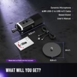 ميكروفون FIFINE ديناميكي بتقنية XLR/USB لتسجيل البودكاست، وميكروفون للألعاب والبث المباشر على أجهزة الكمبيوتر مع إضاءة RGB، ومقبس سماعات رأس، وميكروفون صوتي للغناء على يوتيوب - - Image 9