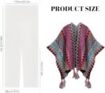 Women’s Poncho Shawl Boho Zigzag Knit Wrap Open Front Warming Cardigan Sweater with Tassels (Beige) Buy Online at Best Price in UAE - Amazon.ae - Image 3
