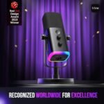 ميكروفون FIFINE ديناميكي بتقنية XLR/USB لتسجيل البودكاست، وميكروفون للألعاب والبث المباشر على أجهزة الكمبيوتر مع إضاءة RGB، ومقبس سماعات رأس، وميكروفون صوتي للغناء على يوتيوب - - Image 2