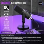ميكروفون FIFINE ديناميكي بتقنية XLR/USB لتسجيل البودكاست، وميكروفون للألعاب والبث المباشر على أجهزة الكمبيوتر مع إضاءة RGB، ومقبس سماعات رأس، وميكروفون صوتي للغناء على يوتيوب - - Image 6