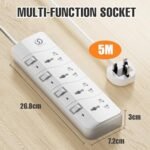⁦INFLUX Extension Cord with 4-Outlet - 5 Meter Multi Plug Extension Cable for Maximum Reach and Versatility - Power Strip with Universal Plug adapter and Heavy duty power Cord with 13A Fused plug. Buy Online at Best Price in UAE - Amazon.ae⁩ - الصورة ⁦3⁩