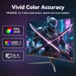 Great voell شاشة ألعاب مقاس 27 بوصة، 180 هرتز، FHD (1920×1080 بكسل)، HDR، 99% sRGB، FreeSync، مضادة للضوء الأزرق، قابلة للتثبيت على الحائط VESA، HDMI 2.0 وDP 1.4، قابلة للتعديل بالميل، شاشة كمبيوتر - Image 5