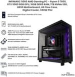 ⁦كمبيوتر العاب 5060 AMD من انفينيارك، رايزن 5 7600، RTX 5060 8GB، RAM DDR5 16GB، ذاكرة مستديمة SSD 1TB، لوحة ام B650، حافظة تدفق H6، مبرد ARGB رقمي، وحدة امداد طاقة 650 واط⁩ - الصورة ⁦4⁩