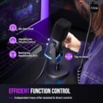 ميكروفون FIFINE ديناميكي بتقنية XLR/USB لتسجيل البودكاست، وميكروفون للألعاب والبث المباشر على أجهزة الكمبيوتر مع إضاءة RGB، ومقبس سماعات رأس، وميكروفون صوتي للغناء على يوتيوب - - Image 8