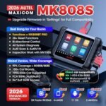 ⁦Autel Sulfar Scanner Maxicom Mk808, 2021 Newest Obd2 Car Diagnostic Scanner, Equipped With 25+ Maintenance Functions, All System Diagnosis, Immo/Epb/Bms/Sas/Tpms/Autovin/Abs Bleeding (Original) Buy Online at Best Price in UAE - Amazon.ae⁩ - الصورة ⁦2⁩